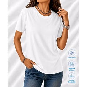 Women's T Shirt Moisture-wicking Tee Ice T Shirt Top Silk Stylish Classic Short Sleeve Crew Neck Regular Tops Casual Beach Sports Black White Pink Red Navy Blu