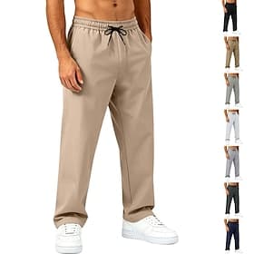 Voor heren Broek Vrijetijdsbroek Sneldrogende broek Trekkoord Zak Elastische taille Effen Kleur Lichtgewicht Ademend Dagelijks Buiten Feestdagen Modieus Klassi