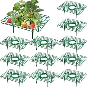 10 stk. støtterammer for jordbærplanter, firkantede dyrkingsstativer og stativer, holder jordbærene rene og forhøyede, ideelle for hagebed, balkong, drivhus, t