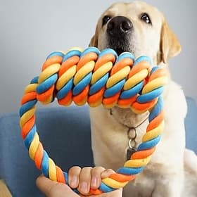 1pc Large Breed Knot Dog Toy-Multicolor, Tough Chew Toy for Aggressive Chewers, Heavy Duty Dental Floss Toy Kit Anti-Chew Design