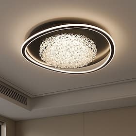 Luminária de teto LED moderna com design retangular irregular, controle remoto e função dimerizável. Ideal para cozinha, quarto, sala de jantar e sala de estar