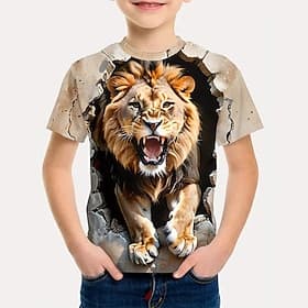 Boys' 3D Graphic T shirt Tee Short Sleeve 3D Print Summer Spring Sports Fashion Streetwear Kids 5-12 Years Crew Neck Casual Daily Outdoor Regular Fit