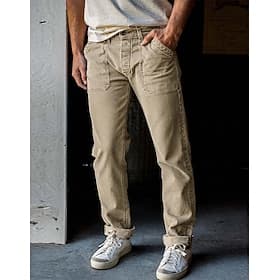 Men's Trousers Casual Pants 100% Cotton Denim Pants Pocket Elastic Waist Plain Comfort Soft Full Length Casual Daily Outdoor Fashion Streetwear Blue Khaki