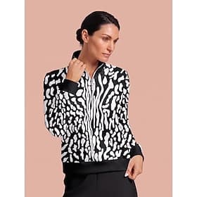 Damen Golf-Pullover Schwarz Langarm Oberteil Damen-Golfkleidung, Kleidung, Outfits, Kleidung