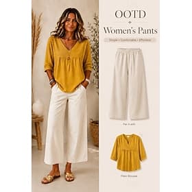 Women's Wide Leg Trousers Casual Pants Vacation Fashion Streetwear Full Length High Waist Plain Pocket Elastic Waist Comfortable Breathable Inelastic Daily Vac thumbnail 2