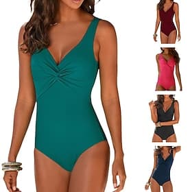 Women's Standard One Pieces Rash Guards Bathing Suit Swimsuits Solid Colored Open Back UV Protection Elastic Sleeveless Swimwear Bodysuit Surfing Diving Swimmi