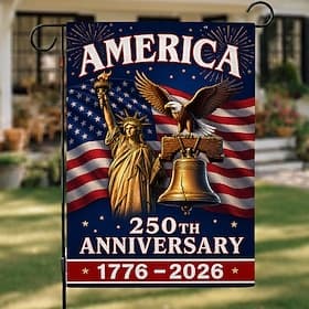 U.S. 250th Anniversary America Years Anniversary Flag 1776-2026 Patriotic Blessed Nation Independence Commemorative Banner