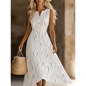Women's Midi Dress Sundress Summer Dress Vacation Casual Daily Outdoor Beach Regular Fit Floral Sleeveless V Neck Blue White Pink Summer Spring