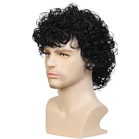 Short Curly 80s 90s Costume Wig Cosplay Wig for Men