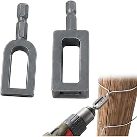 2-teiliges Drahtdrehwerkzeug für Bohrmaschinen, Drahtmutterdreher, multifunktionaler Drahtdreher/Knoter aus Eisen mit 6-mm-Sechskantschaft, Wickelwerkzeug Gewi