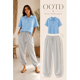 Per donna Nido d'ape Joggers Pantaloni a gamba dritta Attivo Casual Quotidiano Lungo Misura del girovita medio CaffÃ¨ Marrone Nero Caffè Grigio Estate Primaver