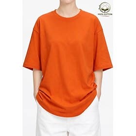 Women's 100% Cotton Oversized T Shirt Tee Top Solid Color Stylish Basic Casual Short Sleeve Crew Neck Round Neck Regular Tops Daily Sports Going out Black Whit
