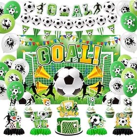 WM-Party-Deko-Set 2026: Fußballbanner, Luftballons, Tortenfiguren, Tischdekoration für eine Fußballparty im USA-, Kanada- und Mexiko-Stil