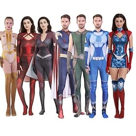 Antihero Supervillain Superhero Fancy Costume Bodysuits Patriotic for Unisex Kid's Adults' Halloween Carnival Performance Comic Con