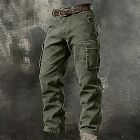 Men's Cargo Pants Cargo Trousers Shorts Hiking Pants Multi Pocket Straight Leg Plain Wearable Moisture Wicking Full Length Daily Outdoor Camping Hiking Vacati