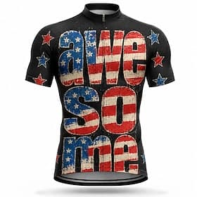 250° anniversario dell'America Per uomo Top sottomuta Maglia da Ciclismo Bandiera Americana Manica Corta Bicicletta Maglia Top con 3 tasche posteriori Resisten thumbnail 6