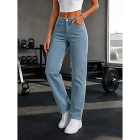 Per donna Jeans Pantaloni skinny Chinos Moda Lunghezza intera Vita Alta Comodità Inelastico Vacanza Formale Nero Blu chiaro Grigio Primavera Vestibilità aderen thumbnail 3