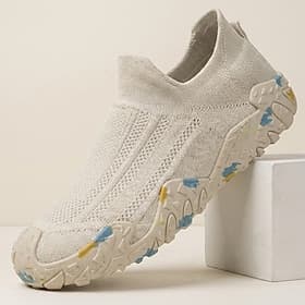 Men's Knit Sock Sneakers, Slip-On Outdoor Walking Shoes, Breathable Chunky Sole Sport Shoes for Travel, Hiking, Daily Wear