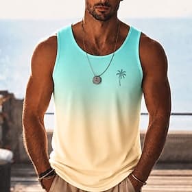 Per uomo Ananas Sfumatura Maglietta Maglietta smanicata Senza Maniche maglietta Stampa 3D Girocollo Scollo a Cucchiaio Camicia Hawaiano Casuale Quotidiano Feri thumbnail 2