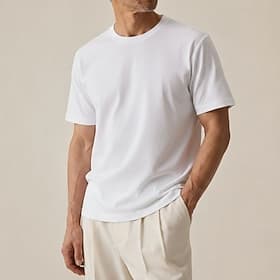 Men's 100% Cotton T Shirt Short Sleeve Crew Neck Spring Summer Solid Color Knitwear Fashion Daily Plain Casual Daily Navy Blue Top Tee for Men