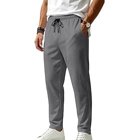 Voor heren Broek Vrijetijdsbroek Sneldrogende broek Trekkoord Zak Elastische taille Effen Kleur Lichtgewicht Ademend Dagelijks Buiten Feestdagen Modieus Klassi thumbnail 2