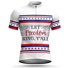 250° anniversario dell'America Per uomo Top sottomuta Maglia da Ciclismo Bandiera Americana Manica Corta Bicicletta Maglia Top con 3 tasche posteriori Resisten thumbnail 5