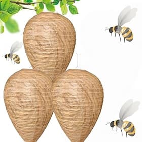 3/6pcs Imitation Wasp Nests - Natural Bee Repellent, Outdoor Hanging Artificial Beehives, Suitable for Gardens, Yards, Porches, and Courtyards
