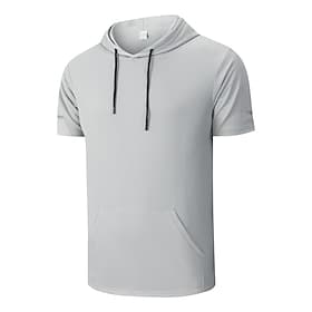 Herren Einfarbig Lauf-T-Shirt Trainingshemd Laufshirt Sommer Frühling Kurzarm Schnelltrocknend Leicht Feuchtigkeitsableitend Fitnesstraining Aktives Training Ü