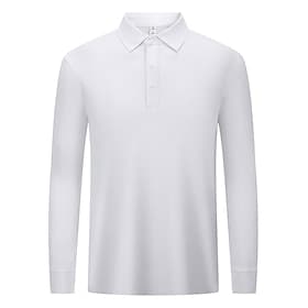 Men's Golf Polo Shirt White Long Sleeve Top Golf Attire Clothes Outfits Wear Apparel