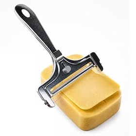 itchen Stainless Steel Wire Cheese Slicer - Adjustable Hand Held Cheese Cutter - Premium Cheese Cutter with Wire, Handheld Butter Block Cutter for Cheddar Gruy