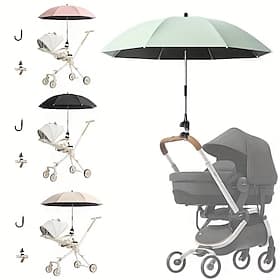 Universal Car Baby Stroller Sun Umbrella 360 Adjustable Sun Umbrella UV Protection, Suitable for Various Occasions, Car, Pet, and Chair Walker Sun Umbrella, En