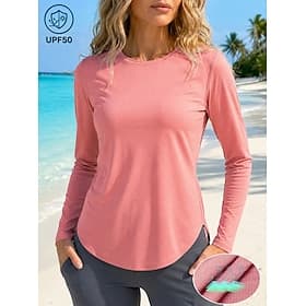 Women's UPF50 Sun Protective T Shirt Quick Dry Moisture Wicking Stretchy Long Sleeve Tops