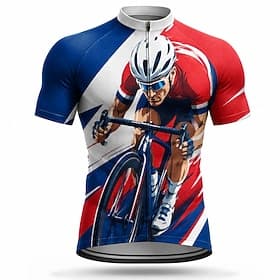 America's 250th Anniversary Men's Rash Guard Cycling Jersey Abstract Short Sleeve Bike Jersey Top with 3 Rear Pockets Mountain Bike MTB Road Bike Cycling UV Re
