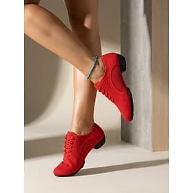 Women's Red Oxford Ballroom Dance Shoes – Breathable Lace-Up Dance Shoes for Jazz, Ballroom  Practice Training