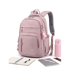 Teen Girls' Lightweight School Backpack, Multi-Pocket Large Capacity Bookbag with Laptop Sleeve for High School and College