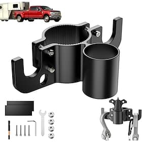 Aluminum Trailer Towing Chain Organizer  7-Way Plug Holder, Trailer Chain Holder, Trailer Towing Organizer Powder Coating, Heavy-Duty RV Tongue Jack Accessorie