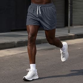 Voor heren Actief Korte broek Casual korte broek Atletische korte broek Zak Elastische taille Puur Effen Effen kleur Sneldrogend Ademend Boven de knie Buiten S thumbnail 2