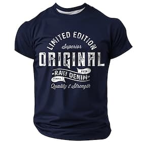 Origineel heren T-shirt van onbewerkt denim, limited edition, vintage graphic, slim fit, casual streetwear, designer kleding, maten S, M, L, XL, XXL, XXXL