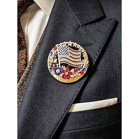 Homme Broche Alliage Drapeau Américain Élégant Mode Jour de l'Indépendance