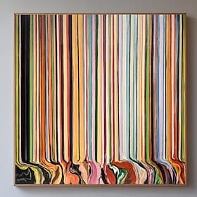 Peinture à l'huile Peint à la main Carré Abstrait Moderne Rideau (sans cadre) thumbnail 2