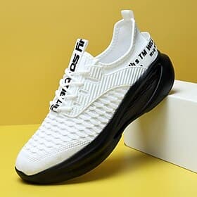Men's Vintage Casual Daily PU Leather Mesh Comfortable Slip Resistant Flexible Lace-up Black / White Black White Summer Spring All Seasons