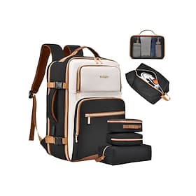 Student Backpack Set with Large Capacity School Bag, Matching Packing Cubes and Shoe Pouch, Multi-Pocket Laptop Bookbag for Middle School, High School, College