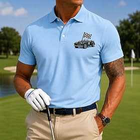 Men's Golf Sports Polo Shirts Short Sleeve Polo Shirts Collared Shirts Casual Athleisure 3D Print Buttons Breathable Mesh Spring  Summer Blue White Purple thumbnail 2