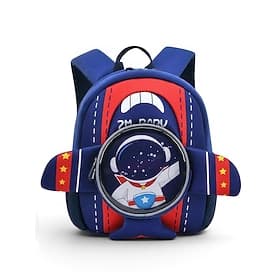 Sac à dos 3D en néoprène imperméable pour tout-petits (garçons et filles), motif avion, licorne et astronaute, grande capacité, idéal pour la maternelle et l'é