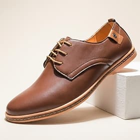 Men's Bohemia Vintage Daily Home Outdoor PU Leather Comfortable Lace-up Black Blue Brown Spring Fall