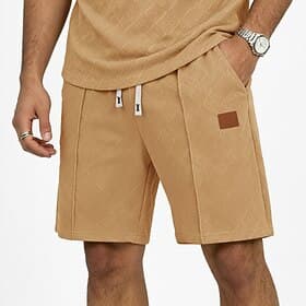 Homme Shorts Shorts d'été Shorts de plage Short décontracté Jacquard Avec Poches Taille Élastique Uni Confort Respirant Longueur Genou Occasionnel Extérieur Pl thumbnail 2