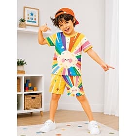 Garçons 3D Graphique Football Pyjamas Ensembles pyjama t-shirt et pantalon Ensembles pyjama t-shirt et short Manche Courte Impression 3D Été Actif Mode Quotidi thumbnail 2