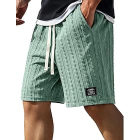 Homme Shorts Shorts d'été Shorts de plage Short décontracté Jacquard Avec Poches Taille Élastique Uni Confort Respirant Longueur Genou Occasionnel Extérieur Pl thumbnail 3