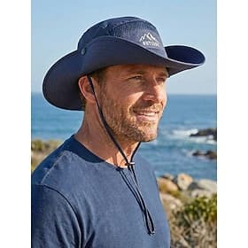 Men's Foldable Western Cowboy Outdoor Bucket Hat, Quick-Dry Polyester Wide Brim Sun Hat, Multi-Color Packable Fishing Hiking Safari Boonie Hat for Travel Campi