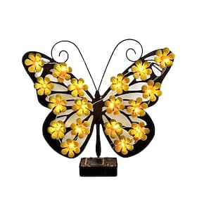 Lampe papillon d'extérieur, décoration murale solaire étanche, lampe LED paysagère, ornement de clôture de jardin, éclairage d'ambiance doux pour terrasse et c
